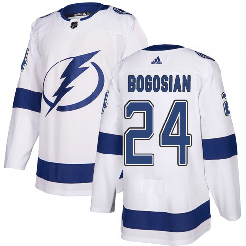Adidas Tampa Bay Lightning #24 Zach Bogosian White Road Authentic Youth Stitched NHL Jersey->youth nhl jersey->Youth Jersey